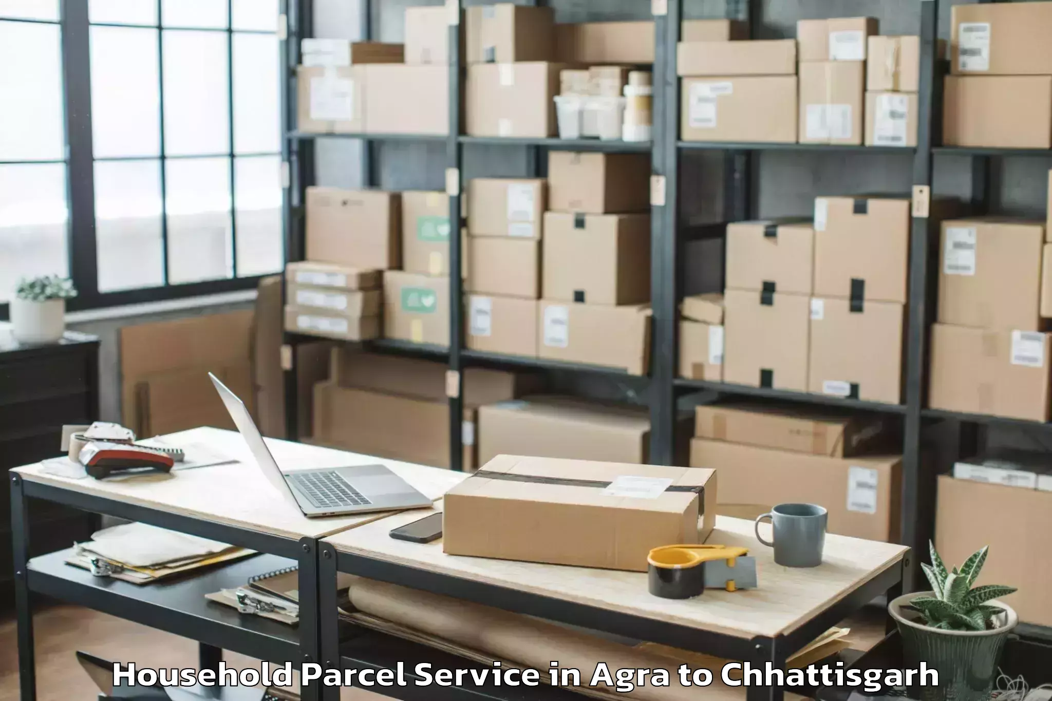 Top Agra to Pandit Ravishankar Shukla Univ Household Parcel Available